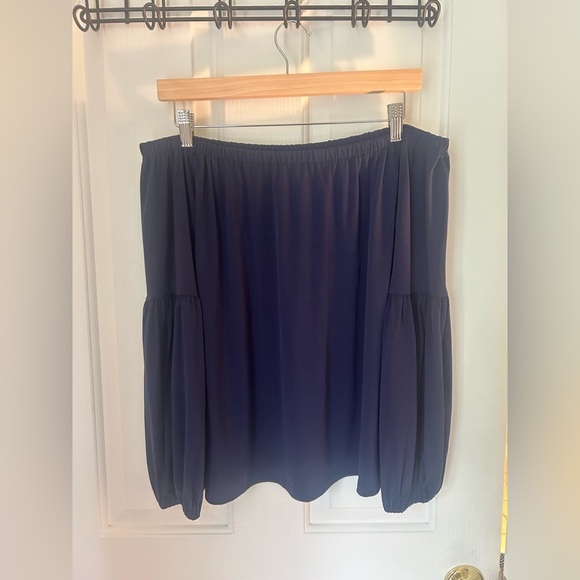 MICHAEL Michael Kors Navy Blue Off the Shoulder Blouse Size Small - Picture 2 of 8